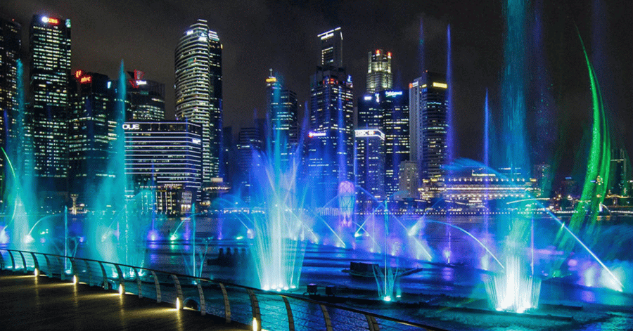 things to do in singapore: spectra light and water show at marina bay
