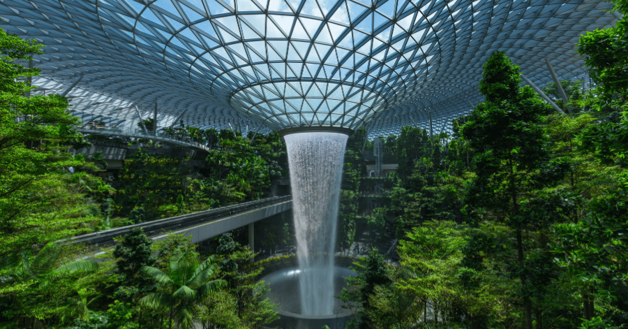 things to do in singapore: jewel rain vortex