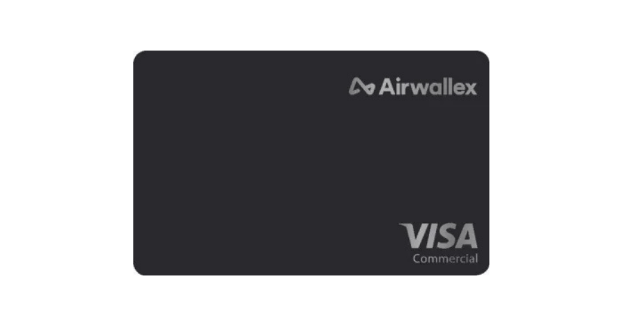 Airwallex business card, a dark grey Visa Commercial card