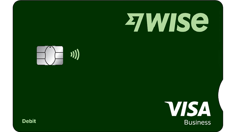 Wise Business debit card in dark green