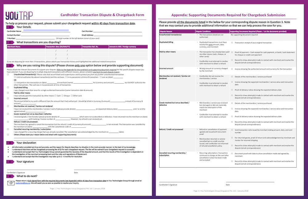 How to Dispute and Request Chargeback for YouTrip Card