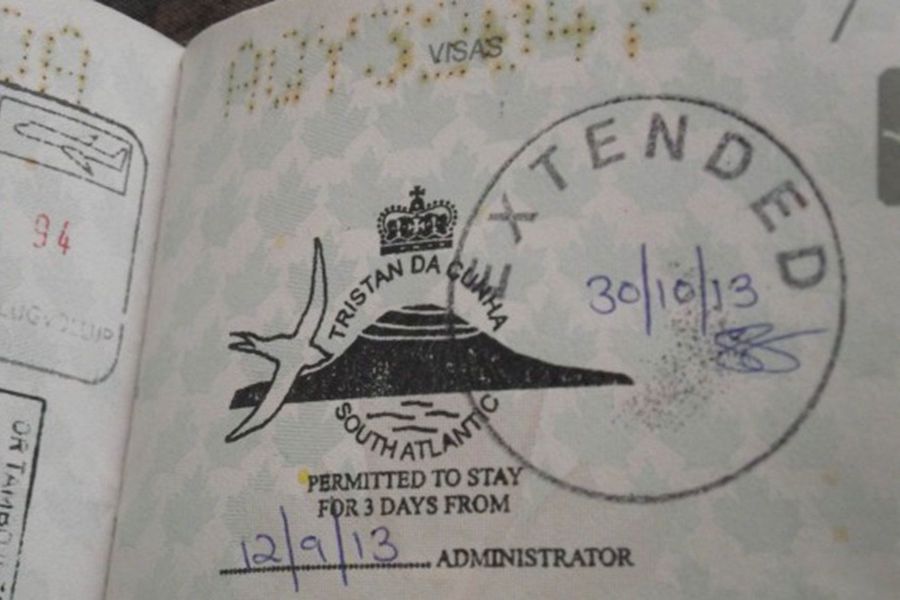 Tristan da Cunha Passport Stamp Rare