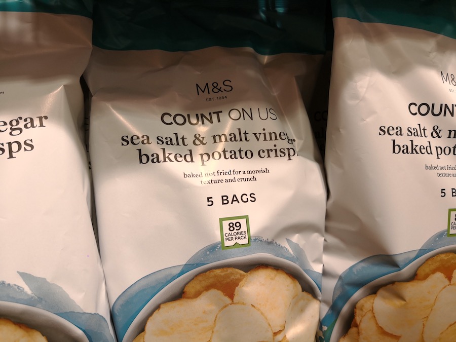 Marks & Spencer Singapore vs JB Price Comparison: Sea Salt & Malt Vinegar Baked Potato Crisps