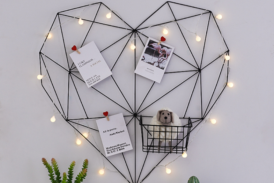 Taobao Aesthetic Home Decor Metallic Heart DIY Memory Wall