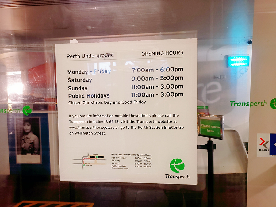 transperth info centre opening hours