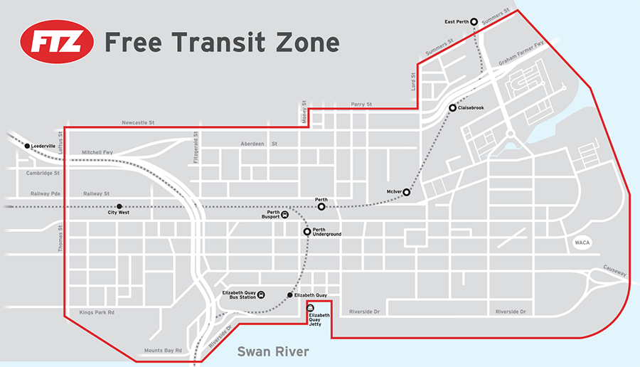 transperth free transit zone