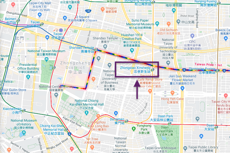 Taiwan Pride Route in Taipei City