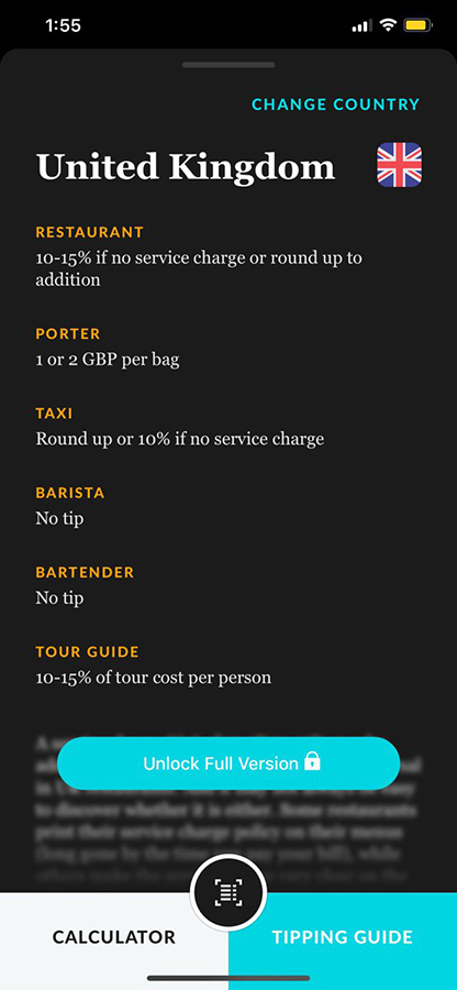 GlobeTips for Calculating Tips (iOS only)