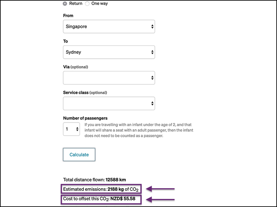 air New Zealand carbon offset programme