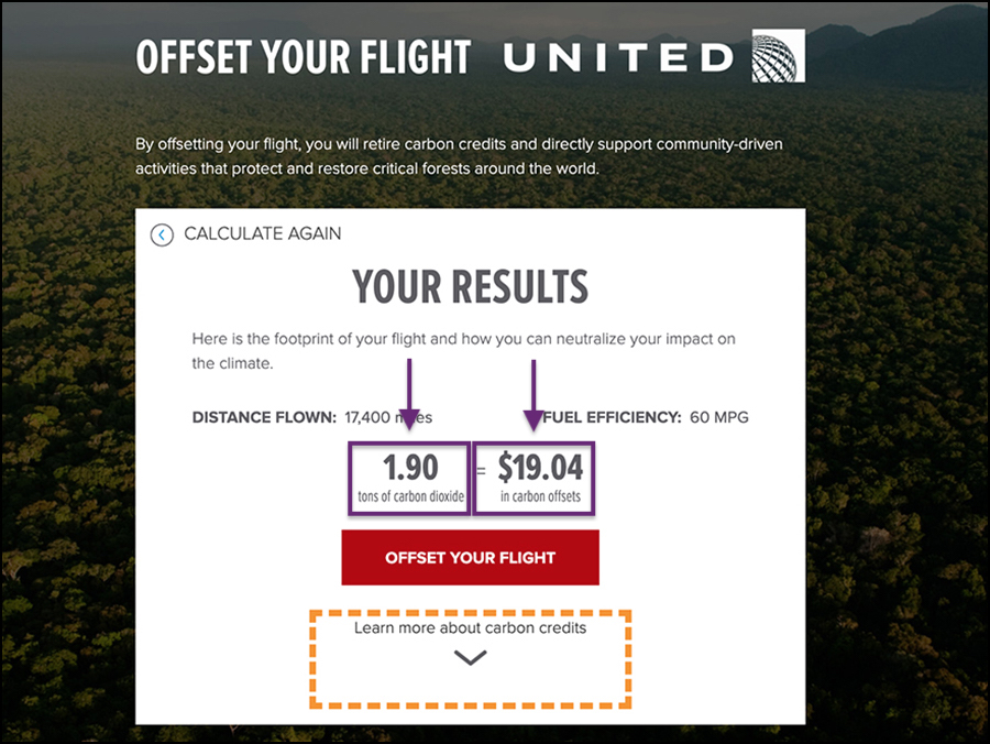 united airlines carbon offset programme