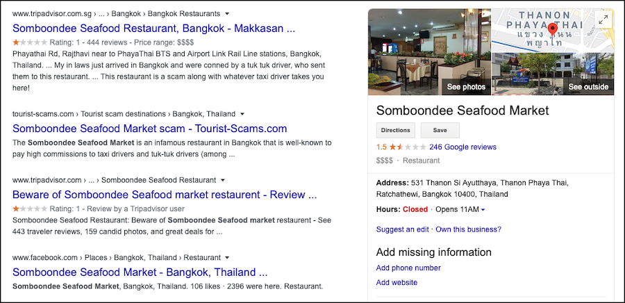 Somboondee Seafood Market - Thailand Tourist Traps to Avoid