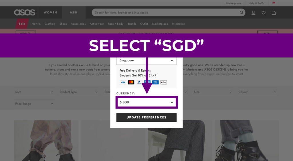 YouTrip Guide On How To Get ASOS For Cheap: How to Change Currency from SGD to GBP