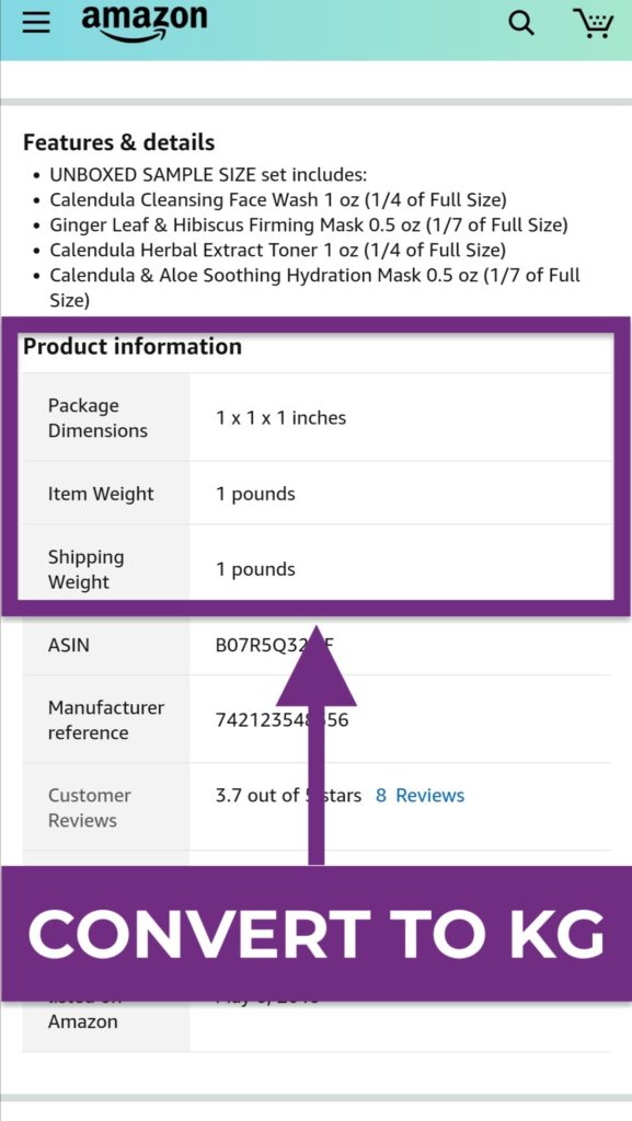 How to Use Comgateway US Shipping product weight
