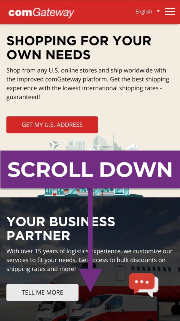 How to Use Comgateway US shipping scroll down cost calculator estimate