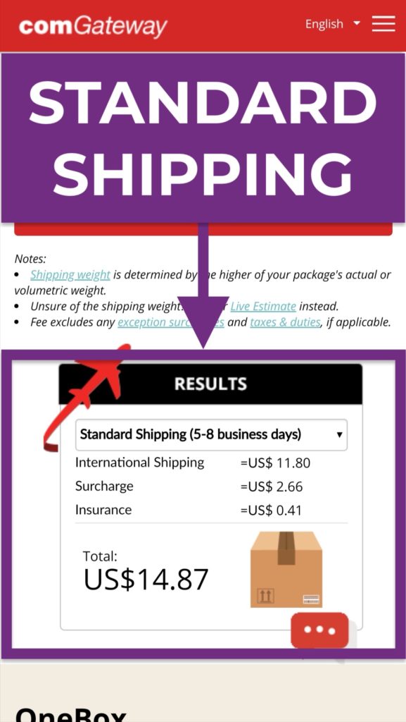 How to Use Comgateway US shipping standard shipping