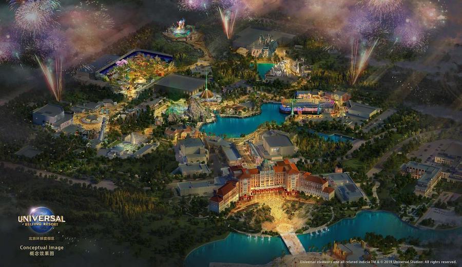 universal studios beijing overhead shot birds eye view