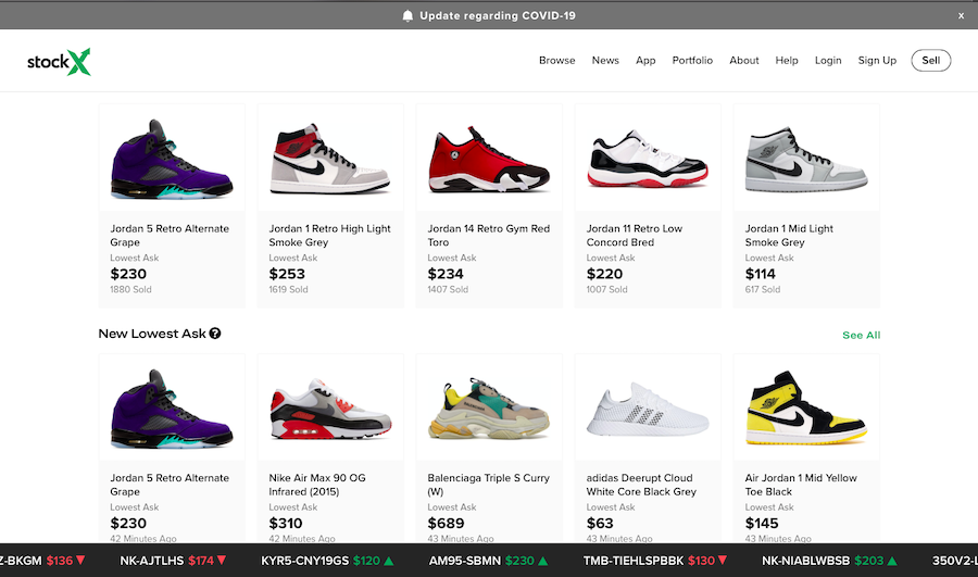 shoe bidding site