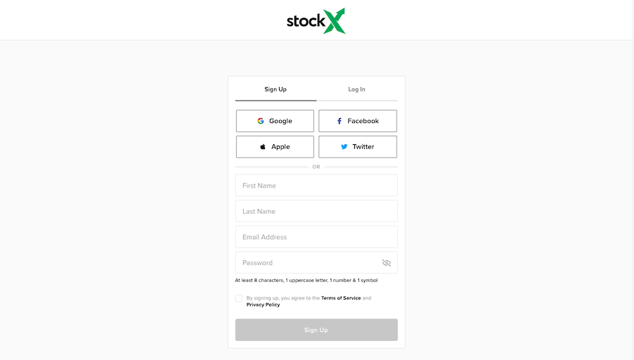 how to use stockx sign up