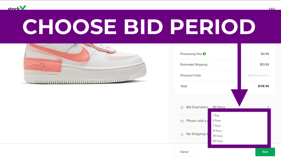 6. Choose How Long You Want to Bid For