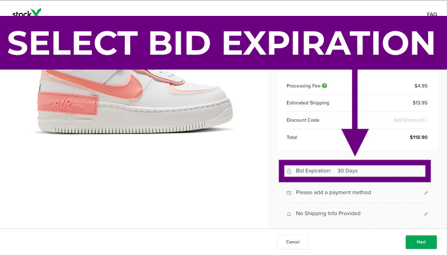 5. Select Bid Expiration Duration