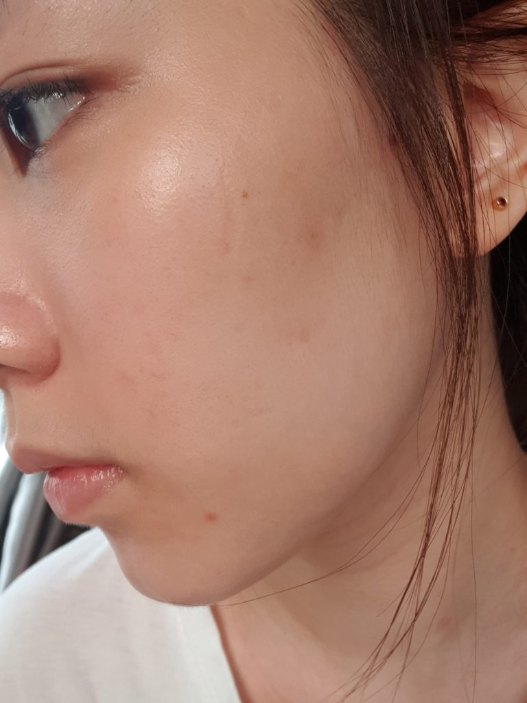 Apply foundation for face mask makeup (before)