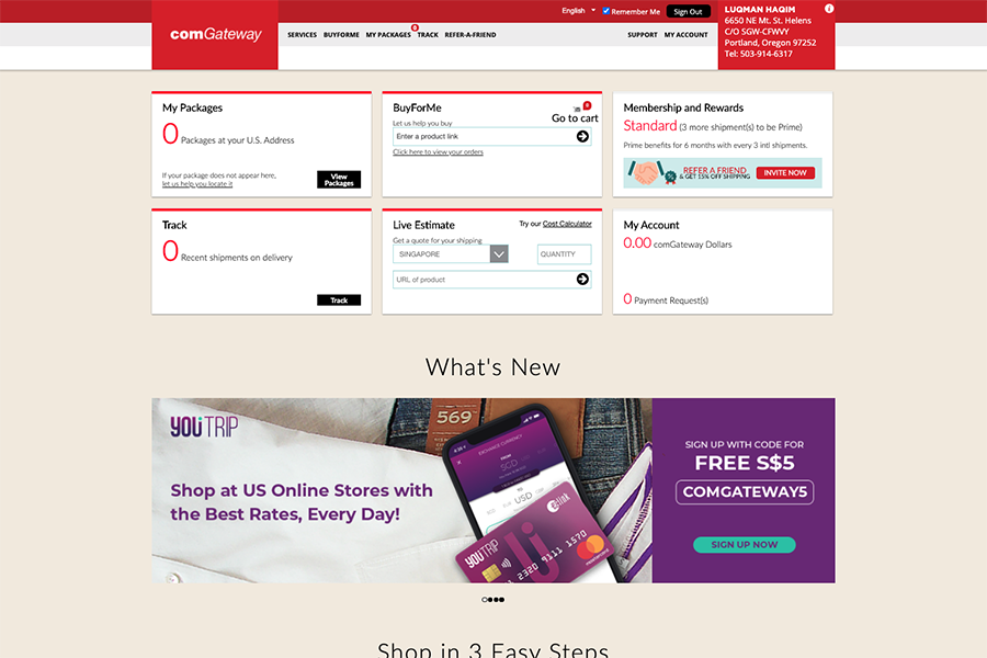 amazon prime day Comgateway shipping page