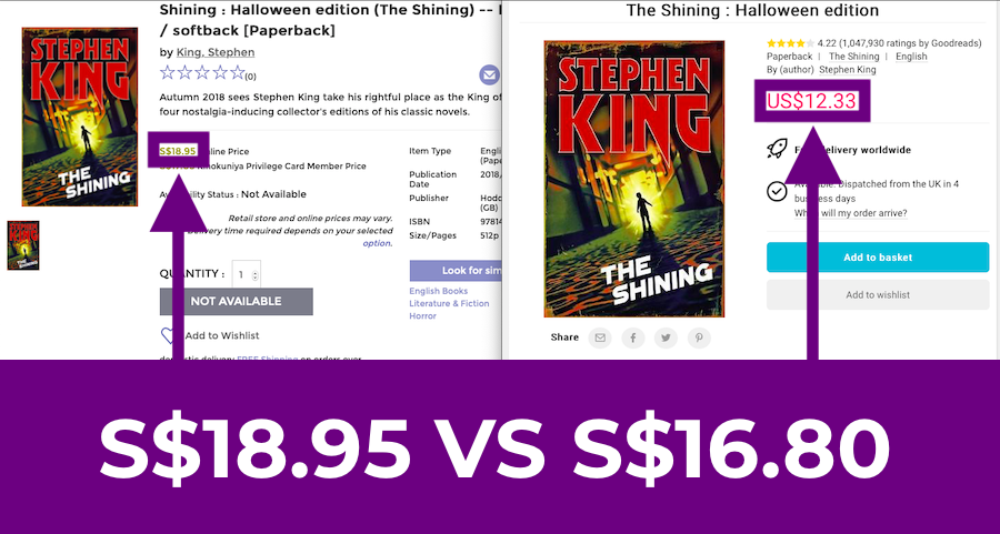 Book Depository VS Kinokuniya: The Shining Price Comparison