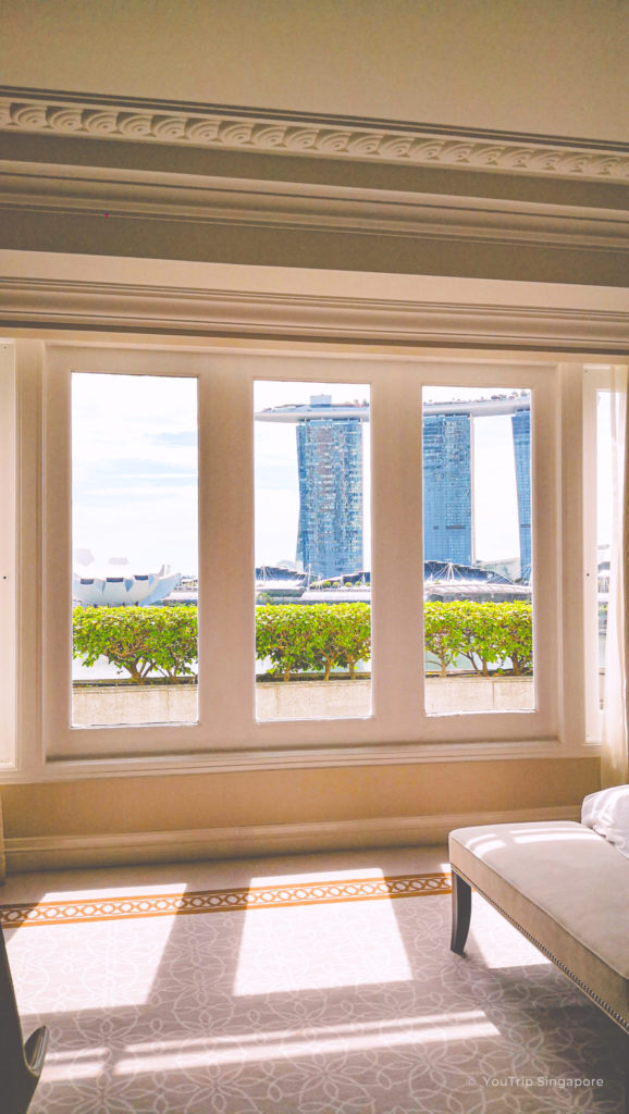 Fullerton esplanade room view of Marina Bay sands