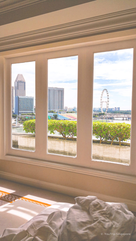 Fullerton esplanade room view of Singapore Flyer