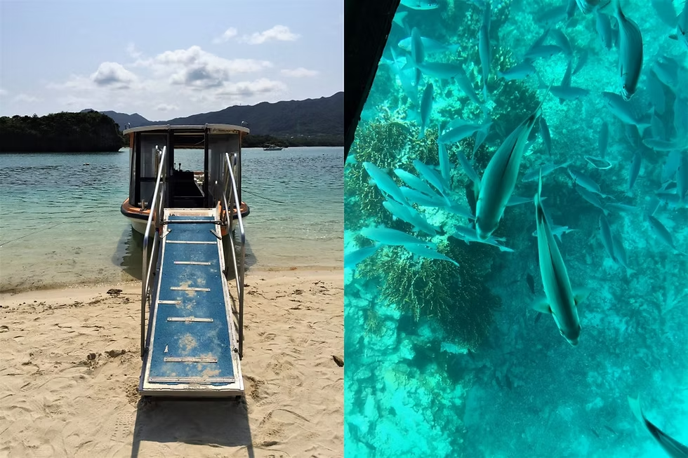 Okinawa Japan - Glass-Bottom Boat Tours at Kabira Bay