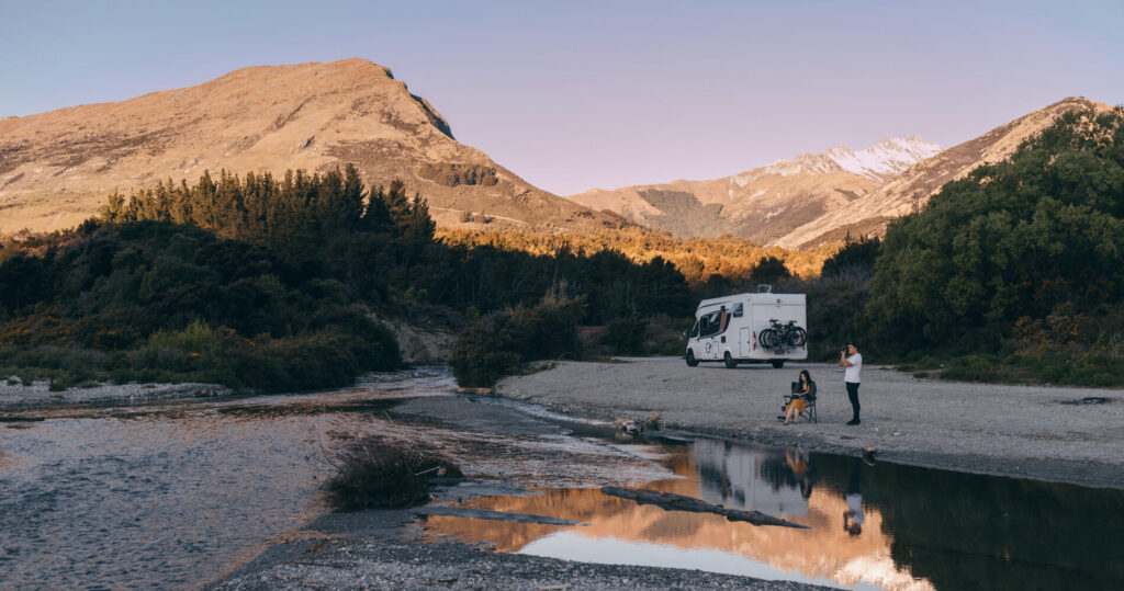 New Zealand South Island Itinerary: freedom camping campervan