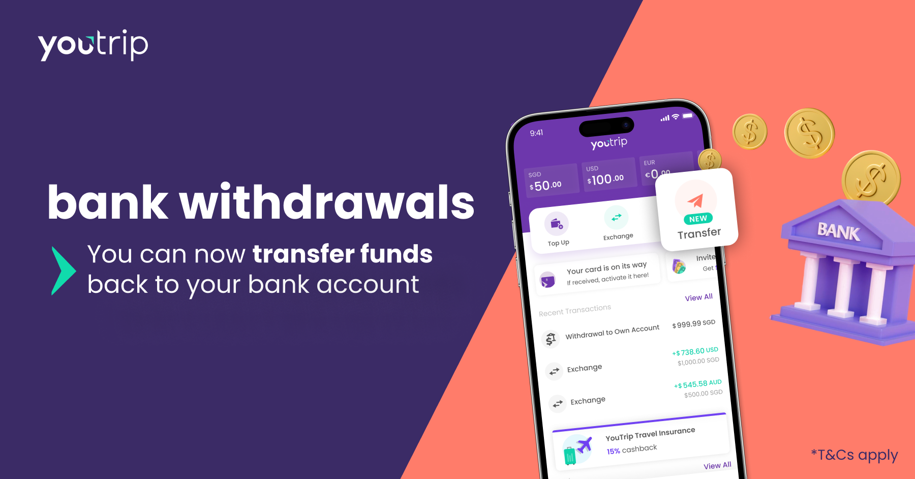 Bank Withdrawals Now Available: Transfer Funds From YouTrip Back To Your  Bank Account – YouTrip Singapore