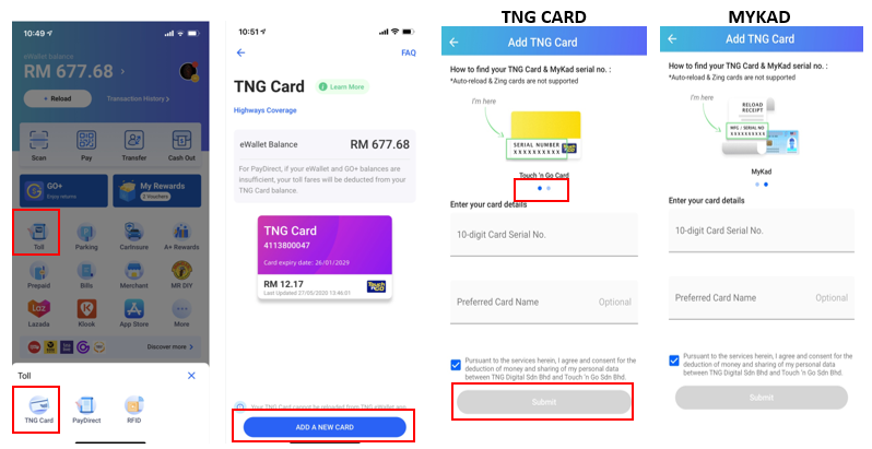 How to link my Touch ‘n Go card to my Touch ‘n Go eWallet?