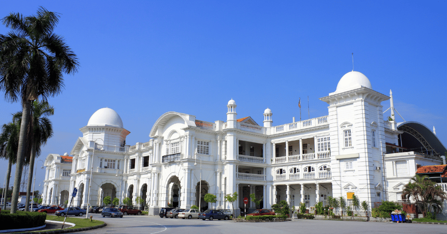 The white colonial-era Ipoh Railway Station with domed towers, the 'Taj Mahal of Ipoh'