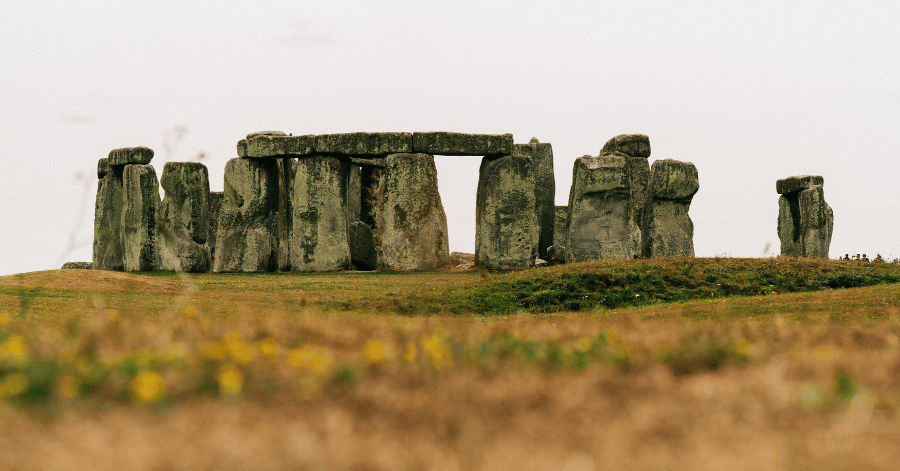The ancient standing stones of Stonehenge on Salisbury Plain