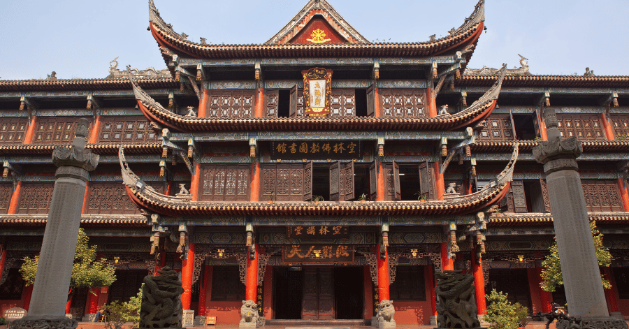 Traditional halls at Wenshu Monastery, Chengdu's largest Buddhist temple