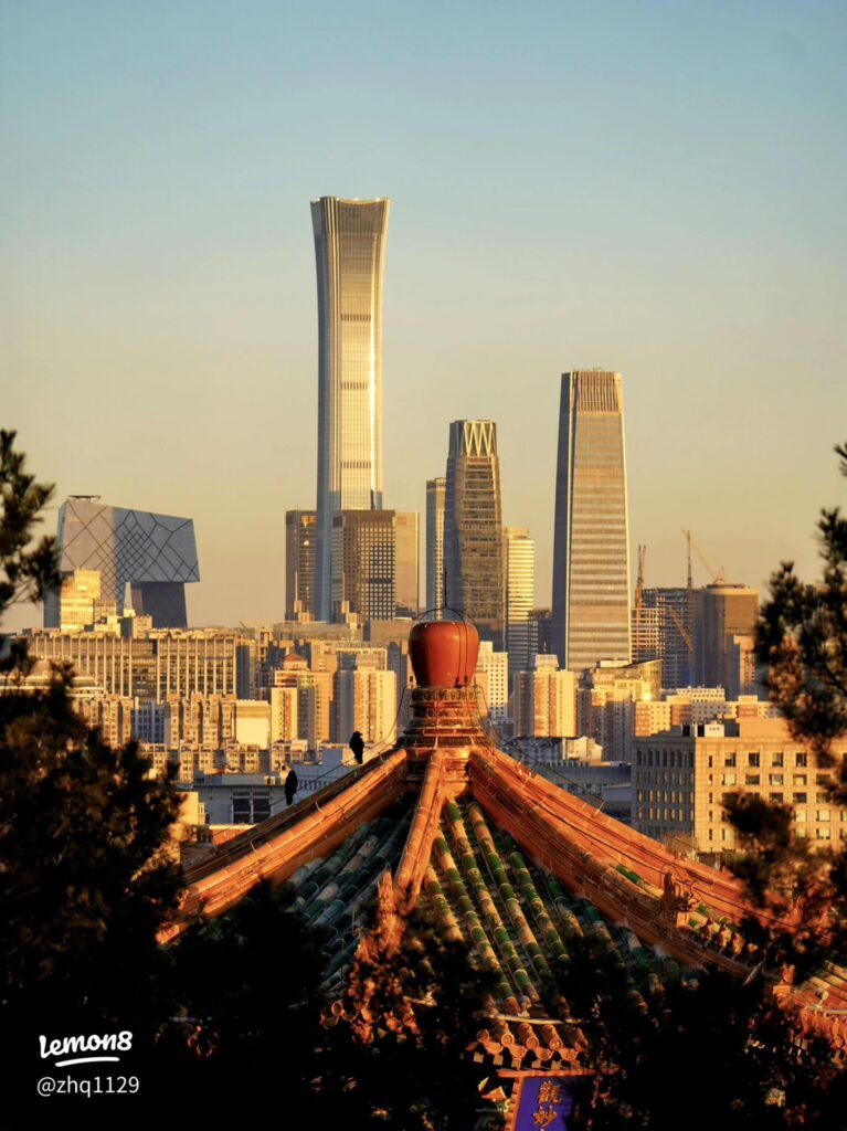 things to do in beijing: sunset at jingshan park