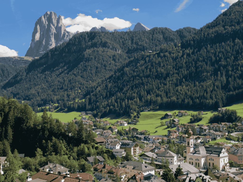dolomites italy ortisei base town