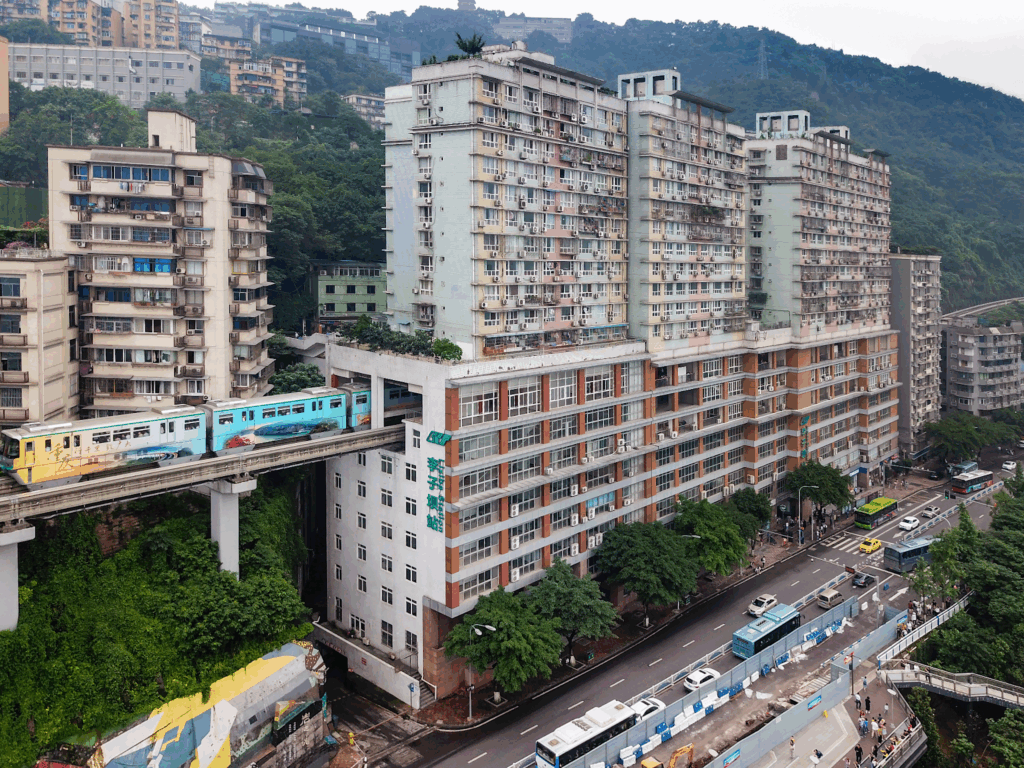 Things to Do in Chongqing: Liziba Monorail Station (李子坝站)