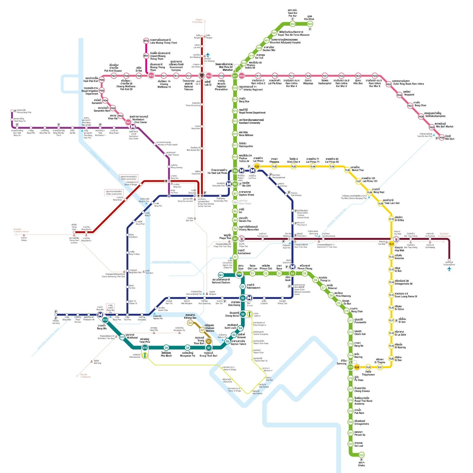 Bangkok BTS Map (English)