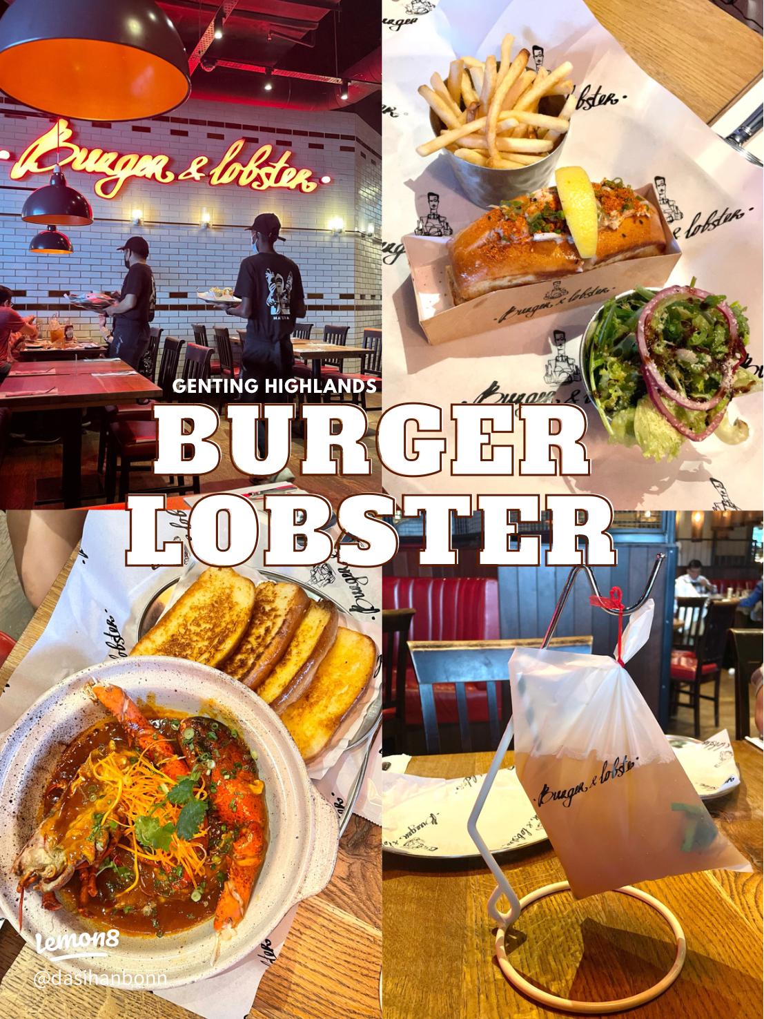 Collage of Burger & Lobster Genting dishes: chili lobster, lobster roll and fries