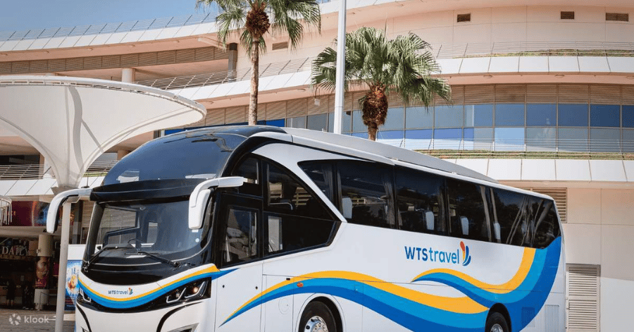 Express coach parked at a terminal, a direct-route option up to Genting