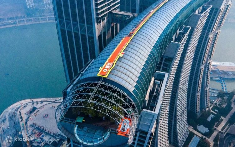 The horizontal Crystal skybridge atop Raffles City Chongqing