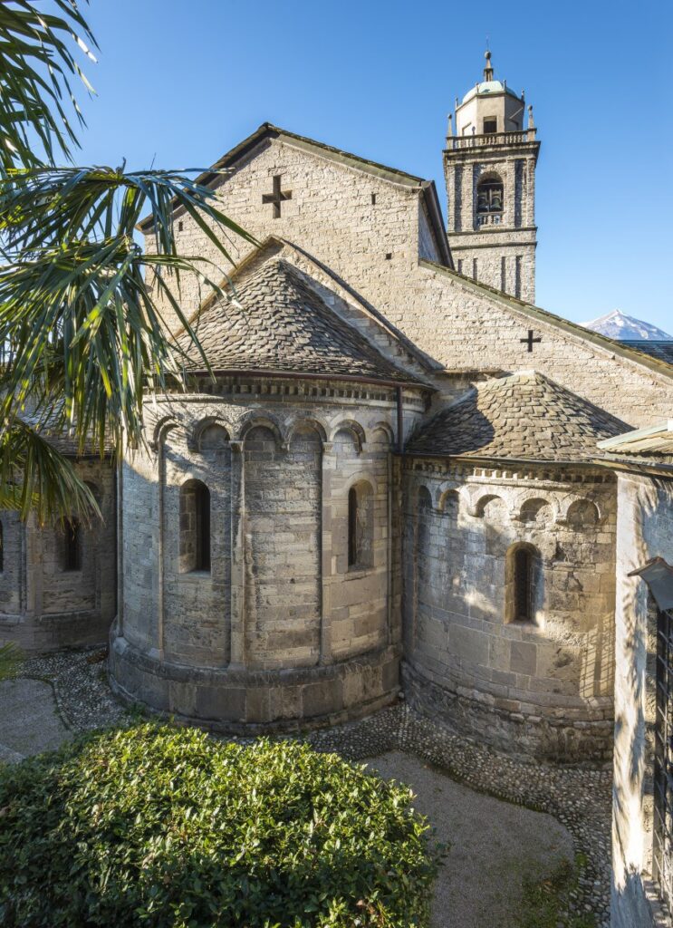 The Church of San Giacomo on a stepped street in Bellagio