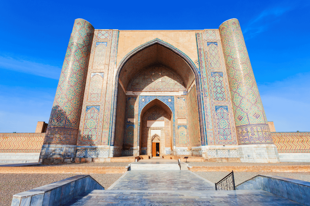 The restored ruins of Bibi-Khanym Mosque in Samarkand