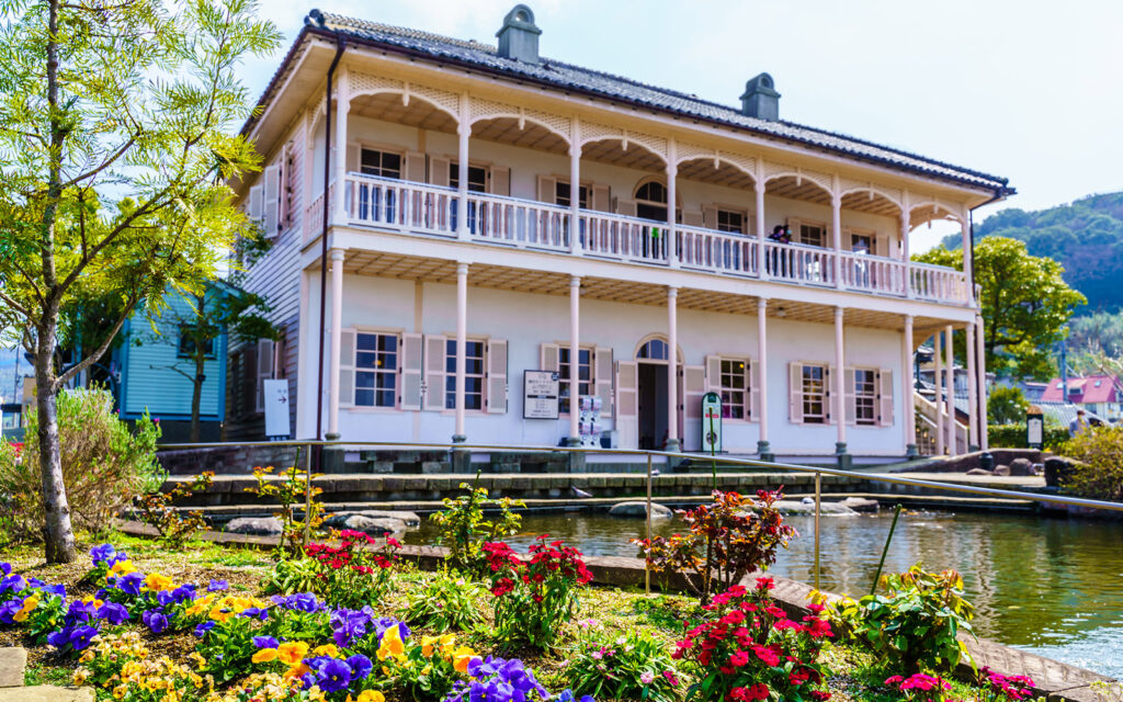 Glover Garden's Western-style merchant houses on a hillside overlooking Nagasaki harbour