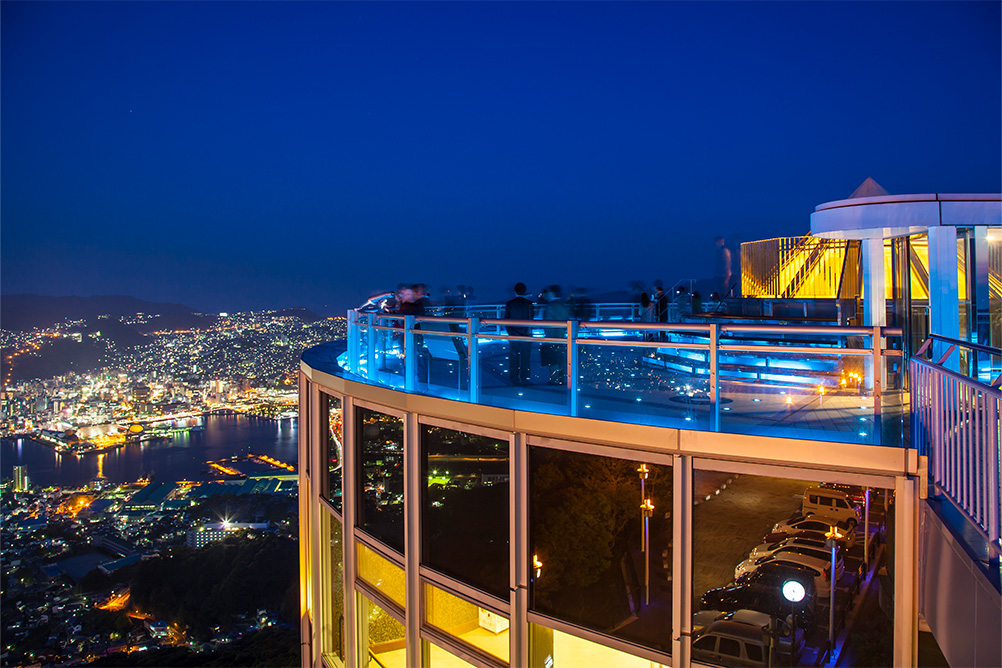 Mount Inasa Observatory deck overlooking Nagasaki city and harbour