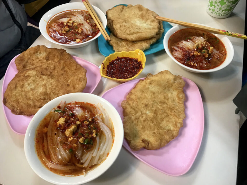 A bowl of ashlan-fu, Karakol's cold spicy Dungan noodle soup