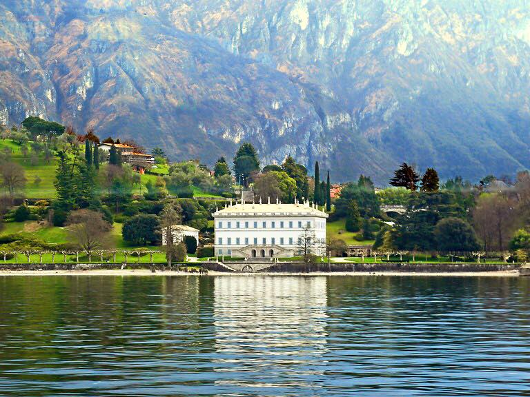 Lakefront view from Villa Melzi's gardens in Bellagio