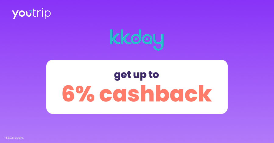 KKday cashback offer via YouTrip Perks: get up to 6% cashback